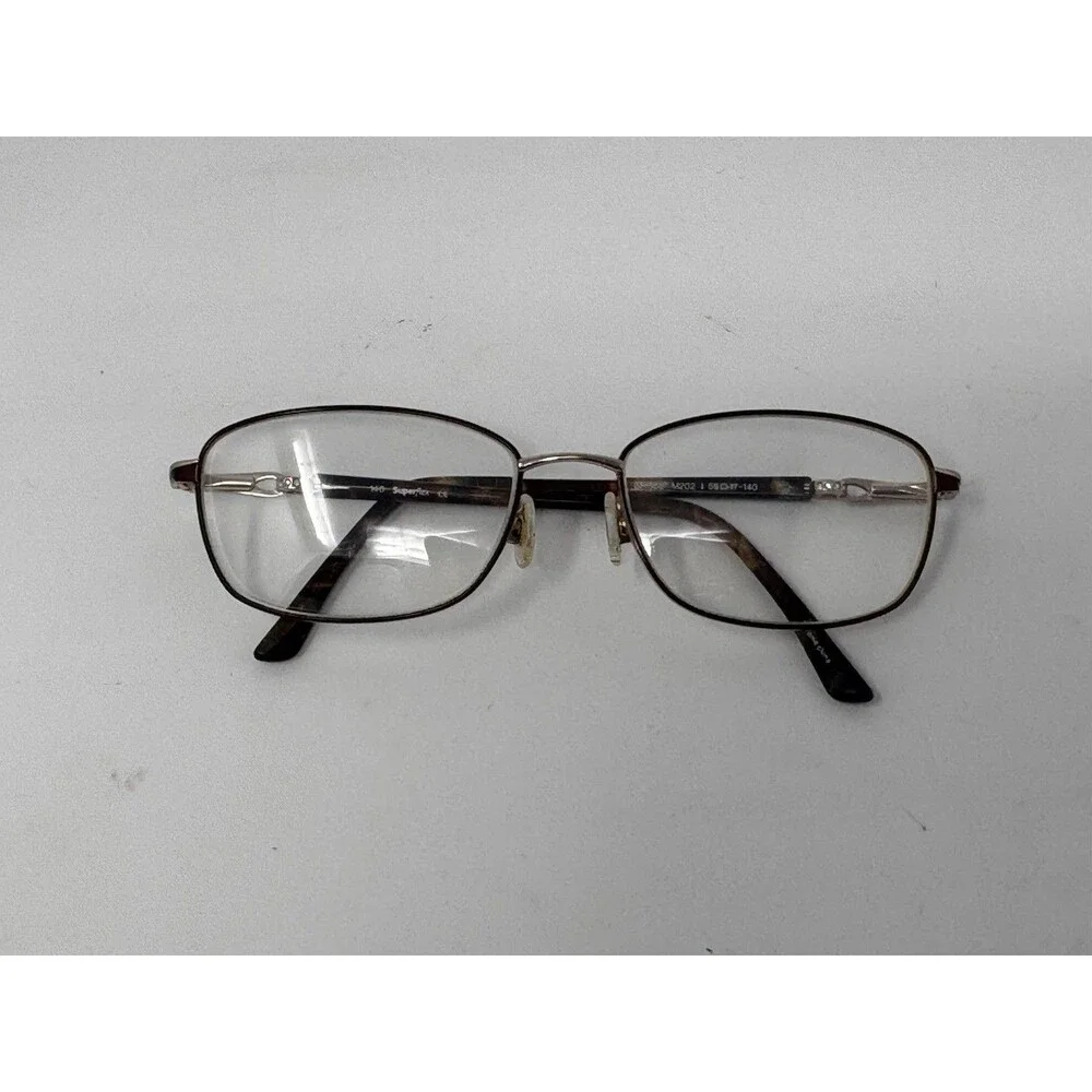 SuperFlex SF-558 Eyeglass Frames Only 56-17-140 Gold Brown Tortoise M202